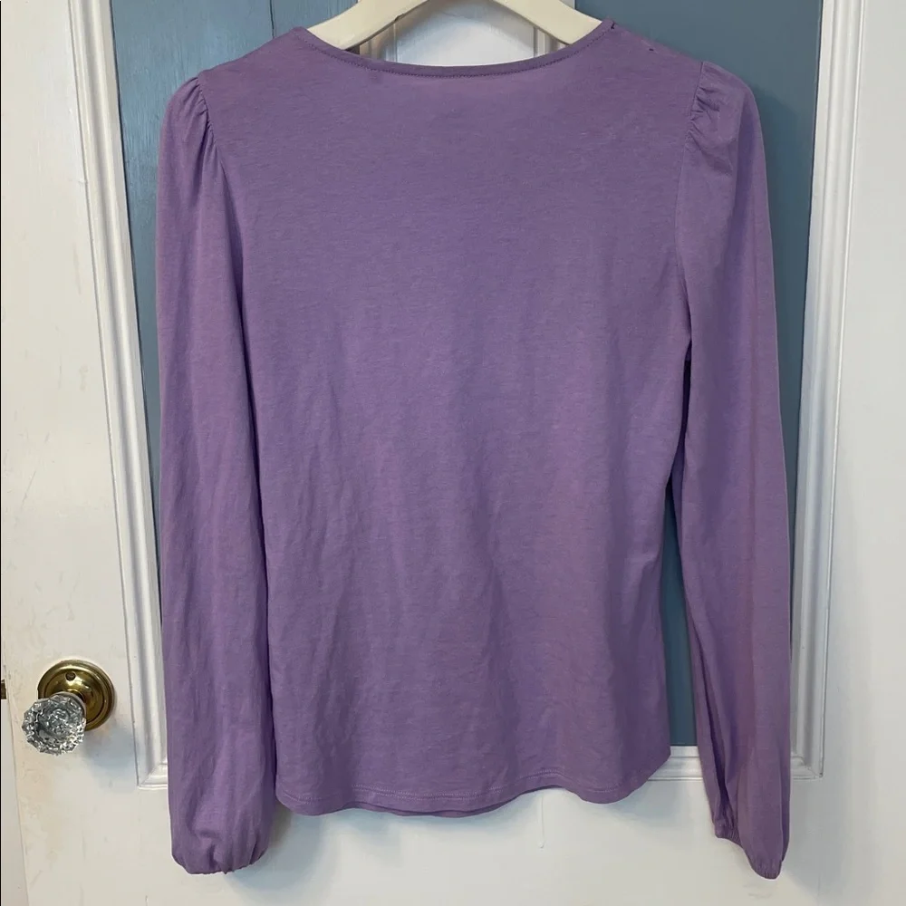 Boden Supersoft Puff Shoulder Long Sleeve T-Shirt Top Cool Lilac Purple Lavender - Picture 4 of 7